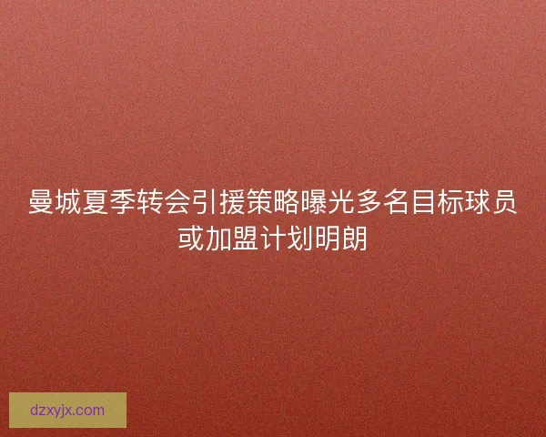 曼城夏季转会引援策略曝光多名目标球员或加盟计划明朗